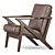 Vintage Distressed Leather Lounge Chair 3D model small image 3