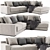 West Elm Dalton Terminal Chaise - Contemporary Comfort for Your Space 3D model small image 1