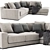 West Elm Dalton Terminal Chaise - Contemporary Comfort for Your Space 3D model small image 3