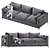 Luxury Velvet Sofa B&B Italia 3D model small image 1