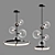 Modern Black Metal and Glass Pendant Light 3D model small image 1