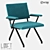 Modern Metal and Fabric Chair 3D model small image 1