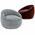Elegant Hana Armchair: Solis Fog 3D model small image 1