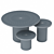 Modern GUBI Moon Table Set 3D model small image 4