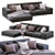 Modern Italian Leather Chaise Lounge 3D model small image 3