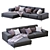 Modern Italian Leather Chaise Lounge 3D model small image 6