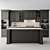 Sleek Black Kitchen Set 3D model small image 1