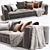 Elegant Minotti Blazer Sofa 3D model small image 1