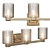 Elegant Gold Glass 3-Light Bath Fixture 3D model small image 1