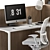 ErgoTech Office Set: Productivity Boost+ Comfort 3D model small image 3
