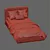Cozy Bed with Soft Headboard 3D model small image 7