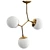 Brass White Globe Chandelier 3D model small image 1