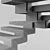 Contemporary Interior Staircase 3D model small image 7