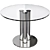 Elegant Marco Zanuso Glass Dining Table 3D model small image 1