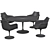 Modern Knoll Plastic Dining Set 3D model small image 2