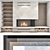 Decorative Wall & Fireplace Set 3D model small image 1