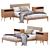 Modern Wood Bed by West Elm 3D model small image 2