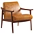 Modern Leather Show Wood Chair 3D model small image 4