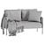 Glostad Classic Blue 2-Seater Sofa 3D model small image 7