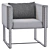 Elegant Porto Armchair 3D model small image 4