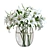 Elegant Lily Bouquet in Vase 3D model small image 1