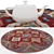 Elegant Circle Rug Set 3D model small image 3