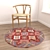 Elegant Circle Rug Set 3D model small image 4