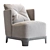 Elegant Keaton Armchair by Meridiani 3D model small image 1