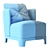 Elegant Keaton Armchair by Meridiani 3D model small image 6