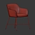 Luxury Velvet Armchair: Ana Collection 3D model small image 5