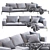 Elegant Lifesteel Sofa: Flexform 3D model small image 1