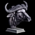 Majestic African Buffalo Sculpture 3D model small image 2