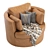 Elegant Leather Swivel Armchair by Eichholtz 3D model small image 3
