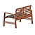 Outdoor 3-Piece Ikea Applaro Patio Set 3D model small image 2