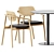 Sleek Sol Table & Klara Chair 3D model small image 2