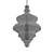 Elegant Glass Spool Pendant 3D model small image 2