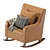 Modern Leather Rocking Armchair 3D model small image 4
