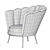 Elegant Perla Armchair 3D model small image 6