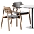 Elegant Sol D90 Table & Klara Armrest Chair 3D model small image 2