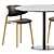 Sleek Sol D1100 Table & Font Wooden Chair 3D model small image 2