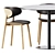 Sleek Sol D1100 Table & Font Wooden Chair 3D model small image 3
