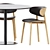 Sleek Sol D1100 Table & Font Wooden Chair 3D model small image 5