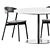 Elegant Sol D1200 Table & Tube Chair 3D model small image 2