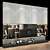 Modern TV Wall Set 216 3D model small image 2