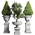 Classic Concrete Bonsai Tree: Outdoor Collection 3D model small image 1