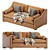 Luxe Leather Sofa: Elegant & Timeless 3D model small image 1