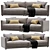 Sleek Blanche Katarina 2-Seater Sofa 3D model small image 1