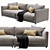 Sleek Blanche Katarina 2-Seater Sofa 3D model small image 3