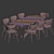 Modern 120 Dining Set 3D model small image 4