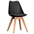 Sleek Black Oak Dining Chairs 3D model small image 1